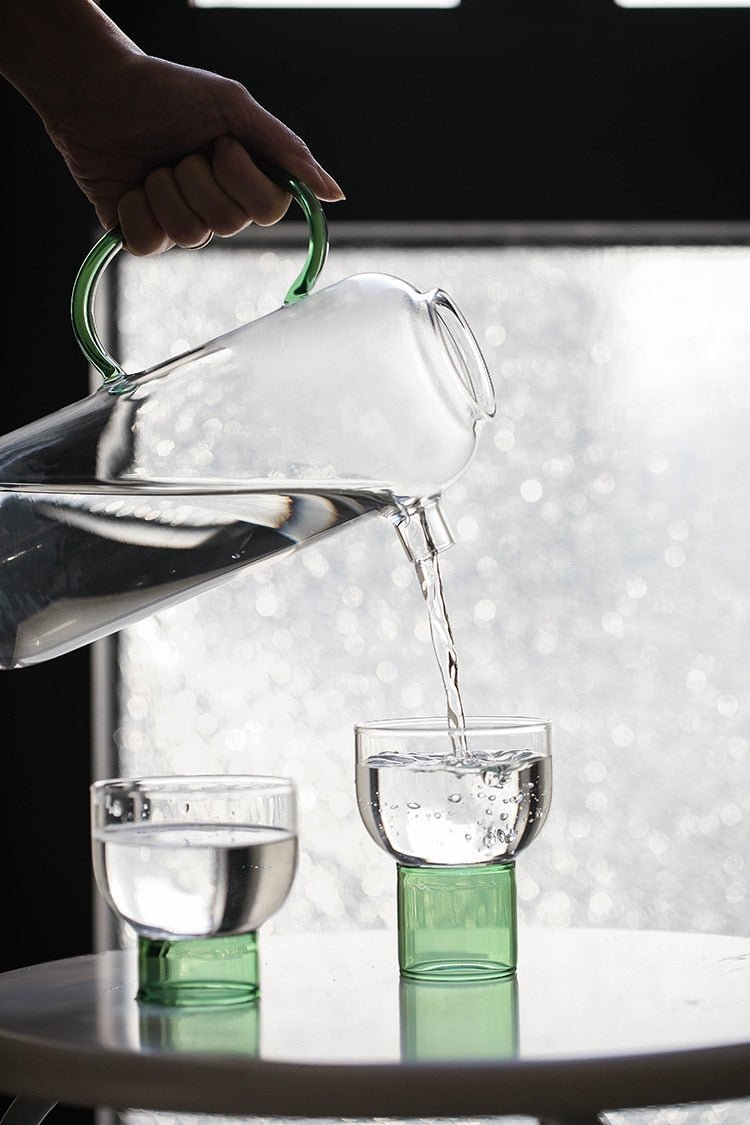 Hommfer – Verres et Carafe en Cristal Coloré Demi - Lune - Hommfer