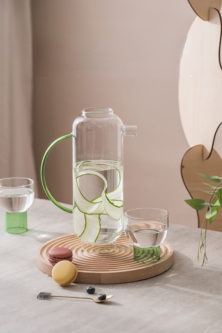 Hommfer – Verres et Carafe en Cristal Coloré Demi - Lune - Hommfer