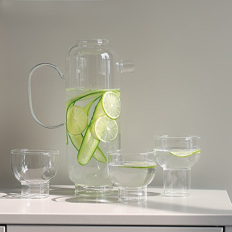 Hommfer – Verres et Carafe en Cristal Coloré Demi - Lune - Hommfer