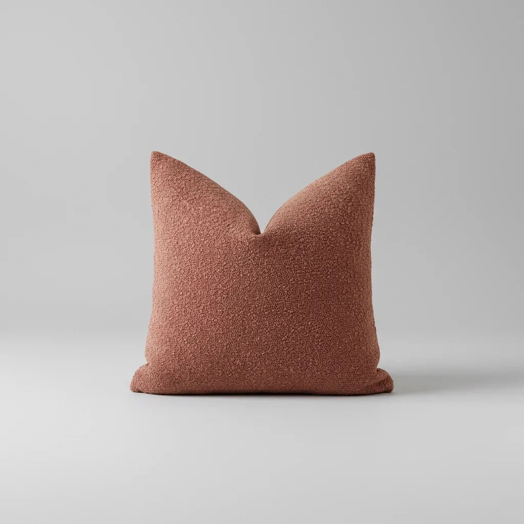 Housse de coussin en bouclé doux 45x45 cm avec fermeture éclair invisible pour canapés et lits, 12 couleurs - Hommfer