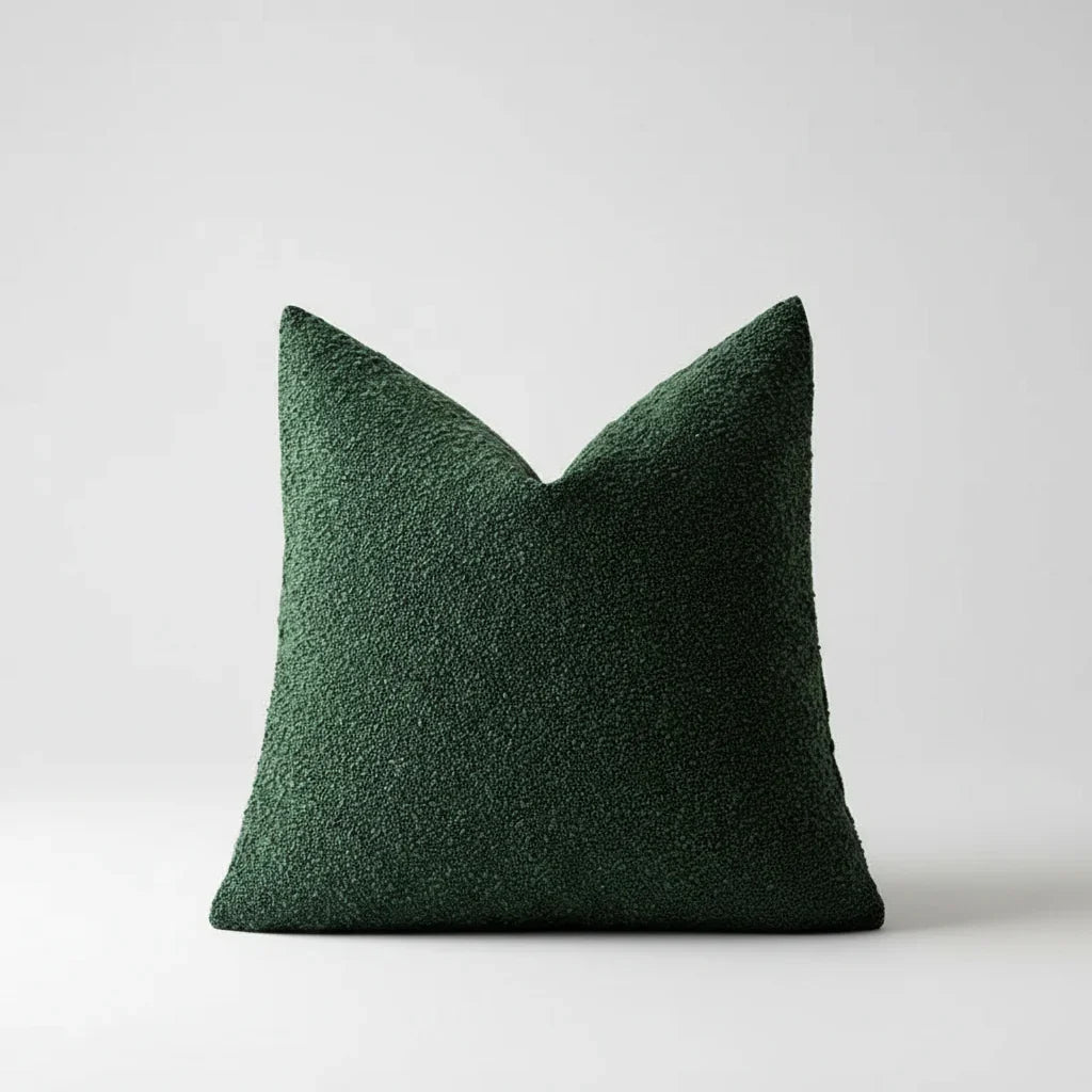 Housse de coussin en bouclé doux 45x45 cm avec fermeture éclair invisible pour canapés et lits, 12 couleurs - Hommfer