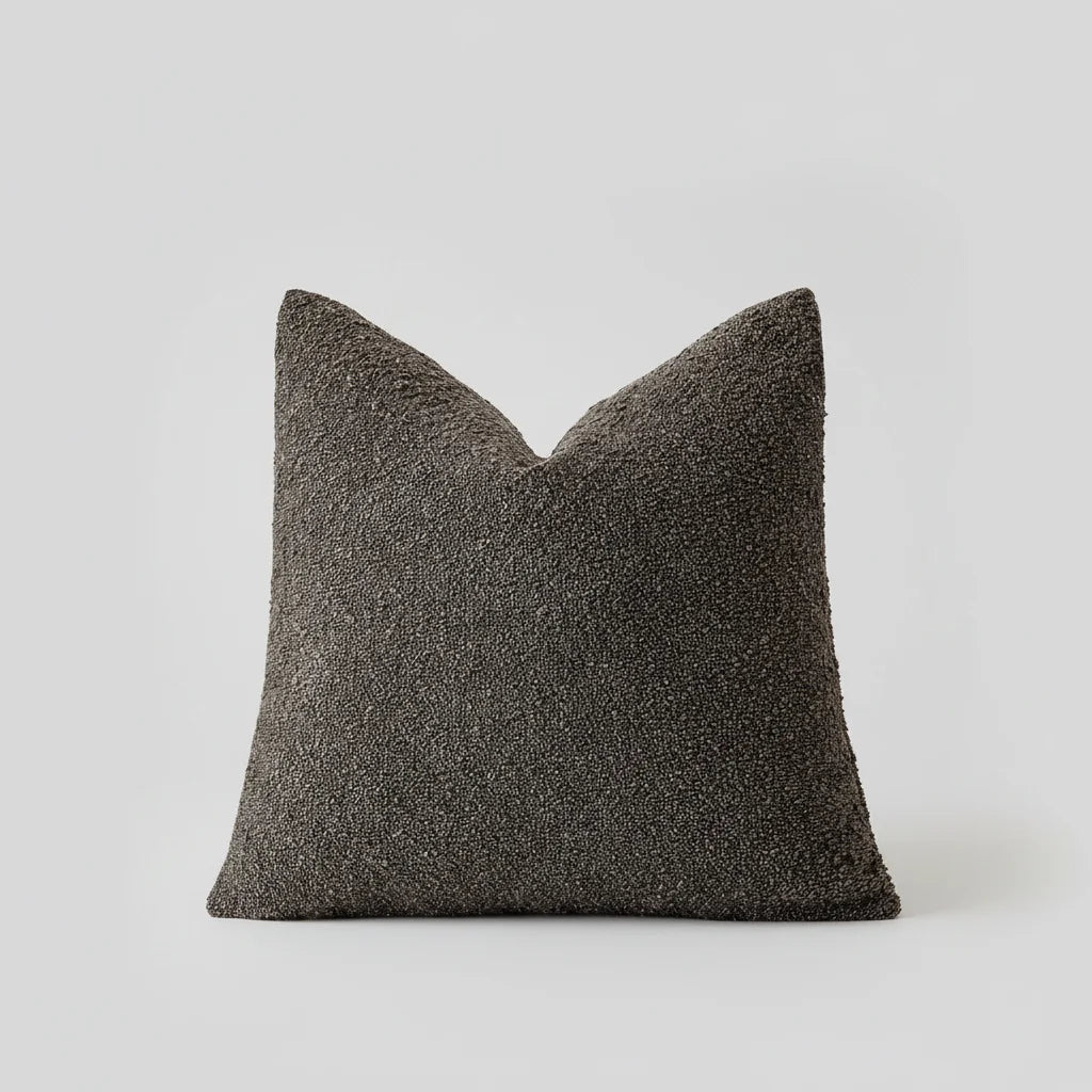 Housse de coussin en bouclé doux 45x45 cm avec fermeture éclair invisible pour canapés et lits, 12 couleurs - Hommfer