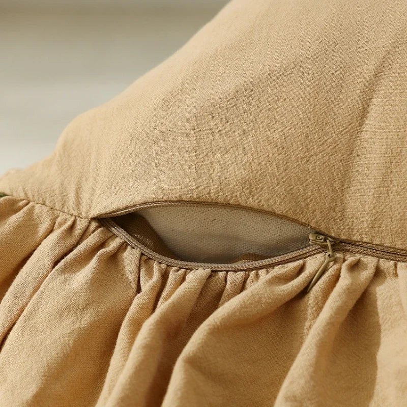 Housse de coussin en coton doux à volants 45 x 45 cm 6 coloris - Hommfer