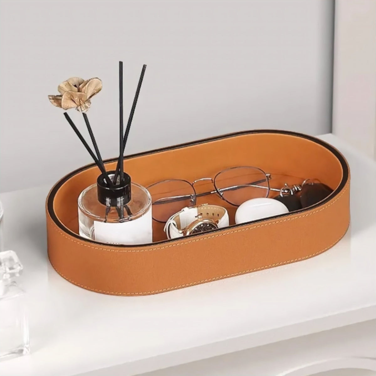 Leather Organiser Tray - Hommfer