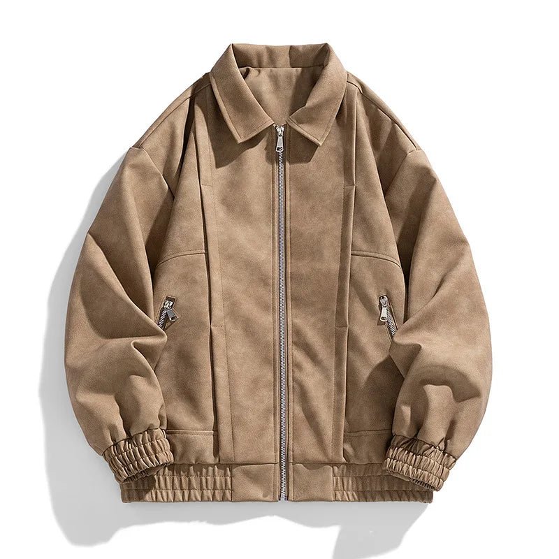 Lennor Veste Bomber effet suède à zip intégral avec poches latérales zippées pour le quotidien - Hommfer