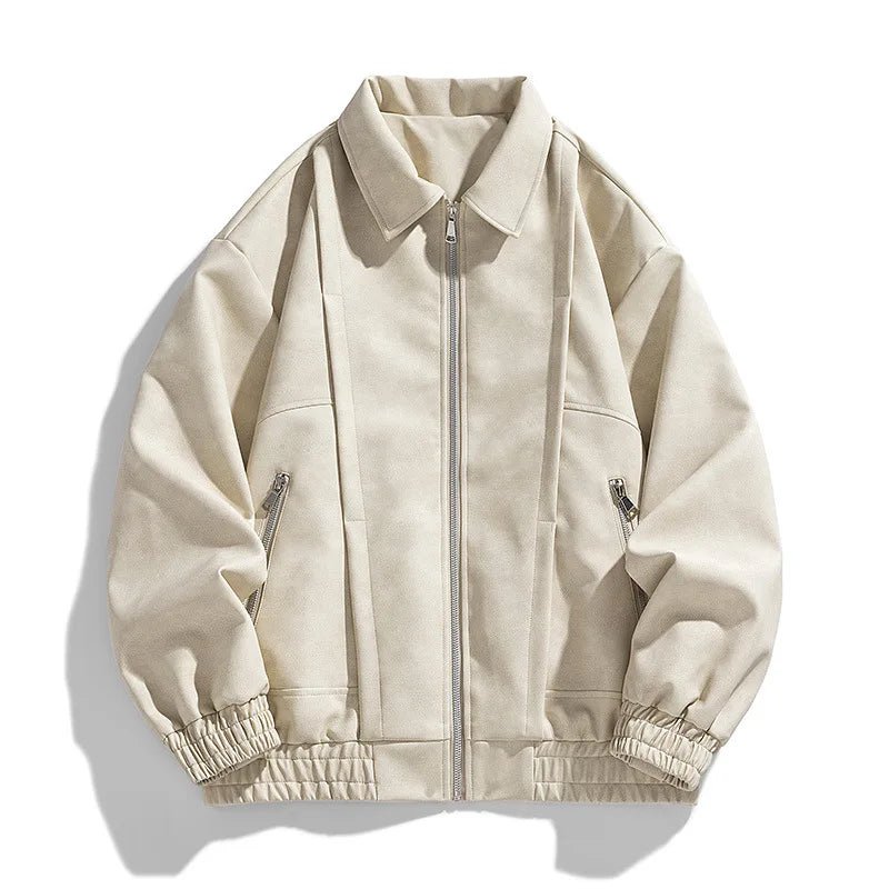 Lennor Veste Bomber effet suède à zip intégral avec poches latérales zippées pour le quotidien - Hommfer