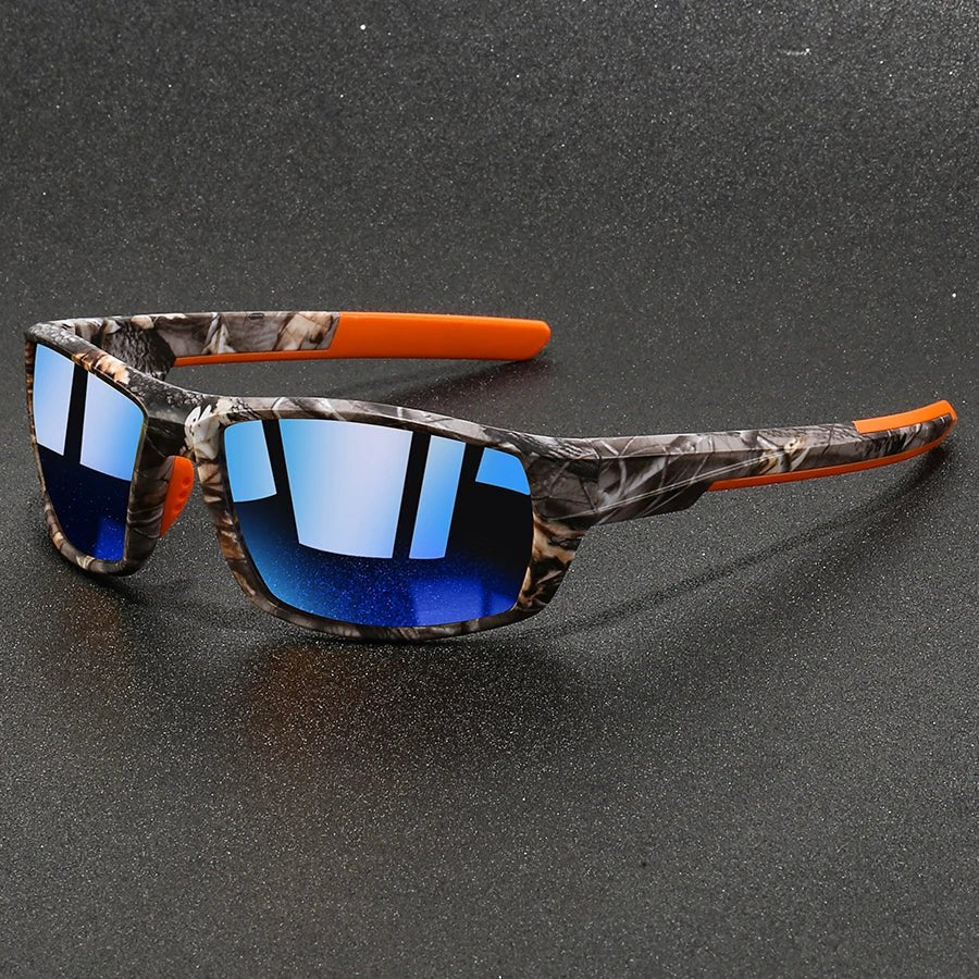 Liora Lunettes de soleil polarisées camouflage à verres miroités anti-éblouissement avec protection UV 400 - Hommfer