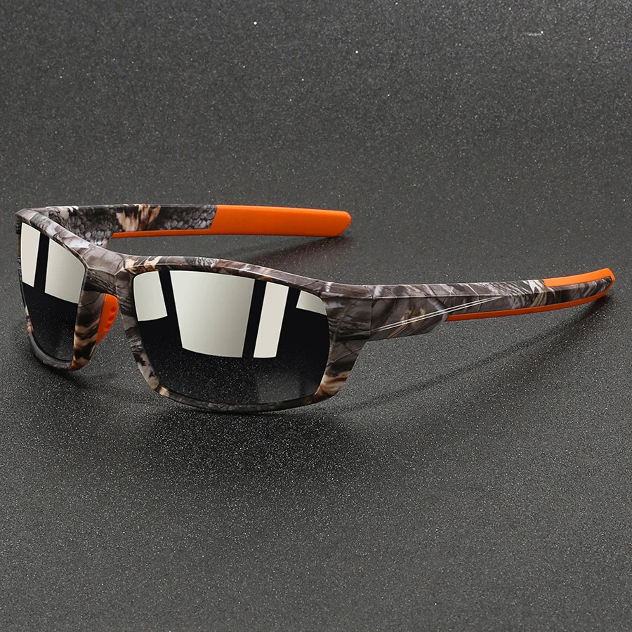 Liora Lunettes de soleil polarisées camouflage à verres miroités anti-éblouissement avec protection UV 400 - Hommfer