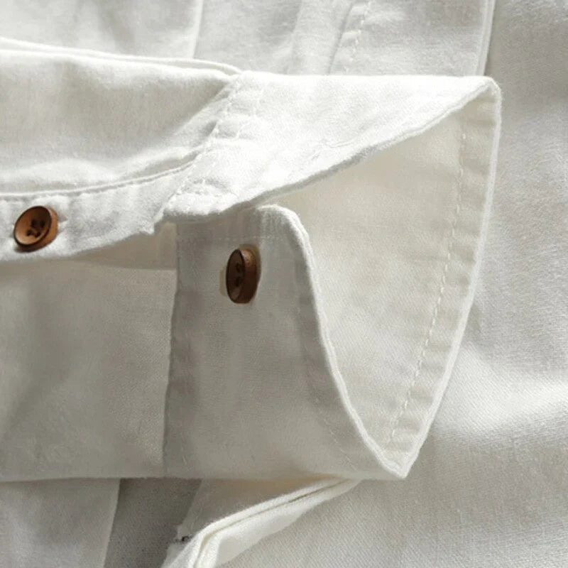 Lysandre Chemise en Coton Biologique et Lin inspirée du Japon pour un style épuré au quotidien - Hommfer