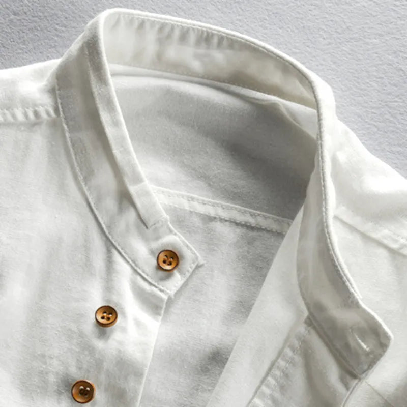 Lysandre Chemise en Coton Biologique et Lin inspirée du Japon pour un style épuré au quotidien - Hommfer
