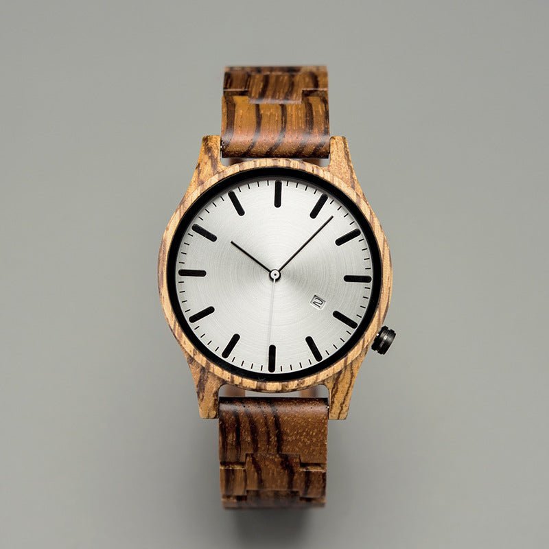 Lysandre Montre en bois de noyer avec mouvement à quartz japonais, verre minéral anti-rayures et fermoir en titane - Hommfer