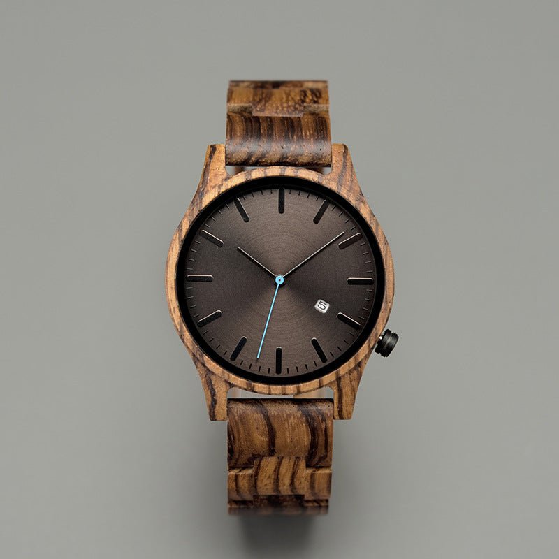 Lysandre Montre en bois de noyer avec mouvement à quartz japonais, verre minéral anti-rayures et fermoir en titane - Hommfer