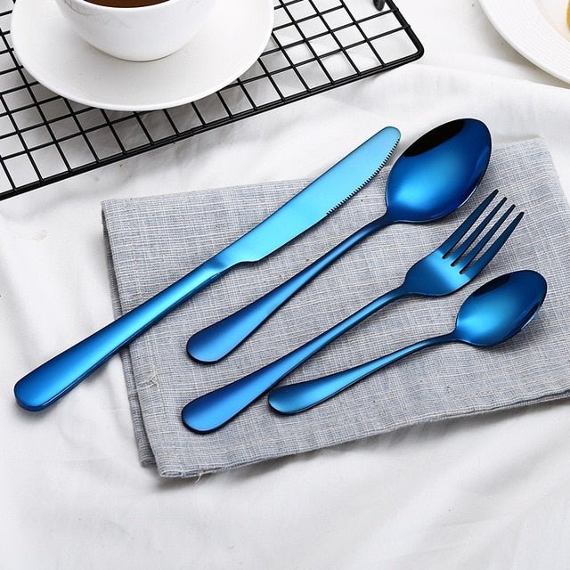 Maison Éclat - Set de couverts bleu - 4 pièces - Hommfer