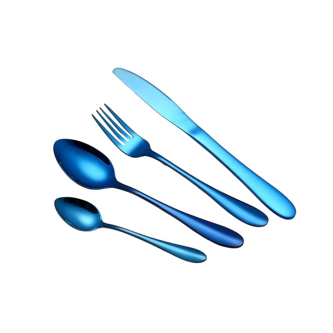 Maison Éclat - Set de couverts bleu - 4 pièces - Hommfer