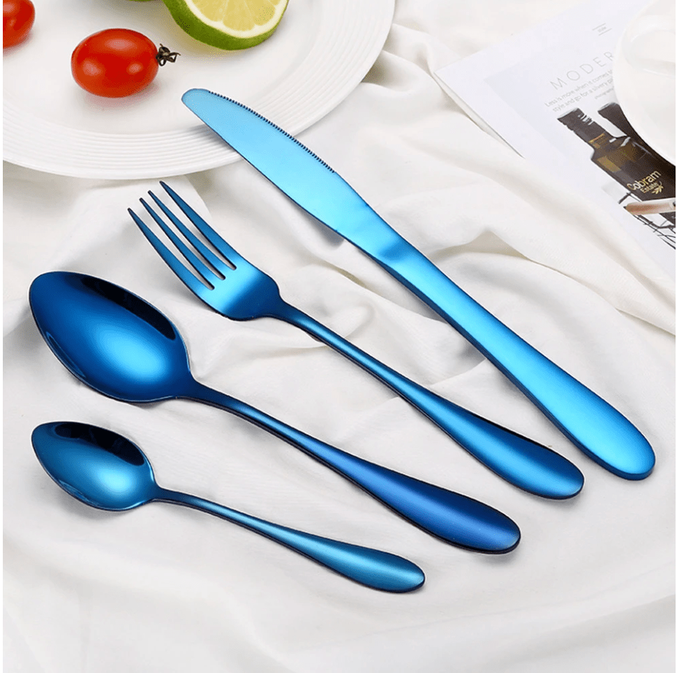 Maison Éclat - Set de couverts bleu - 4 pièces - Hommfer