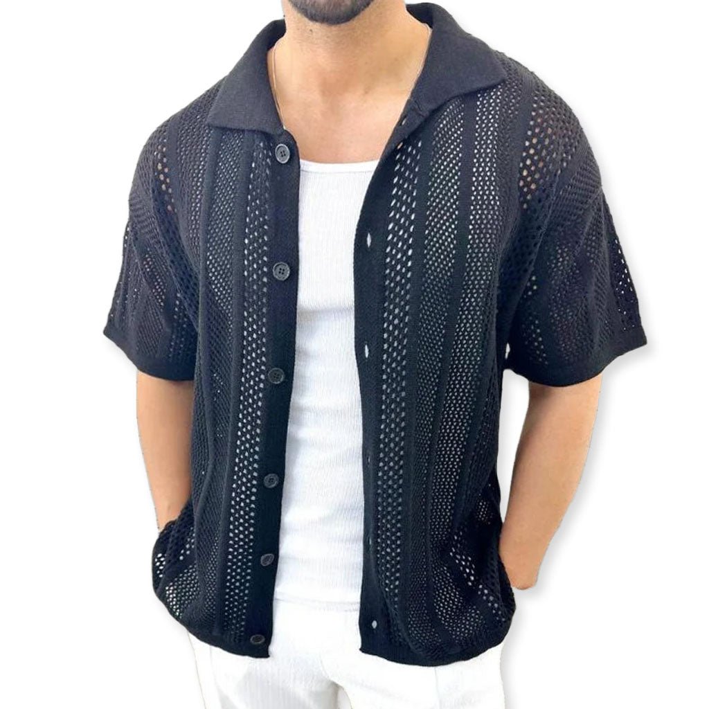Marceau Chemise à manches courtes en 100 % coton respirant à motif discret pour rester au frais par temps chaud - Hommfer