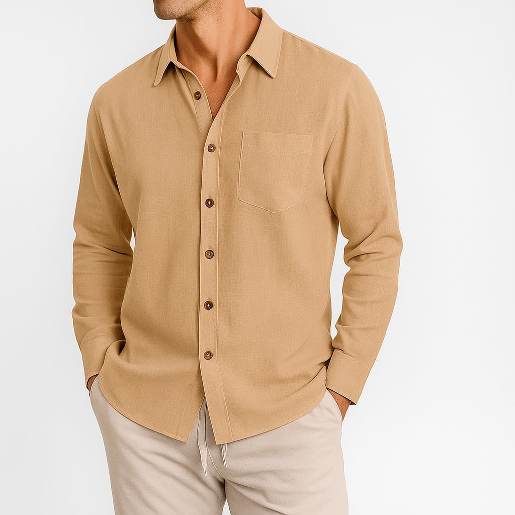 Marceau Chemise respirante en lin 100 % avec poche poitrine pour vos essentiels - Hommfer