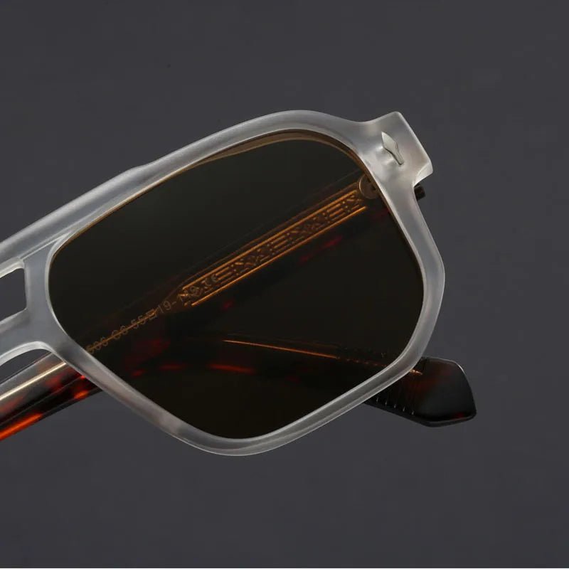 Marceau Lunettes de soleil aviateur carrées unisexes avec verres dégradés UV400 et monture légère et résistante - Hommfer