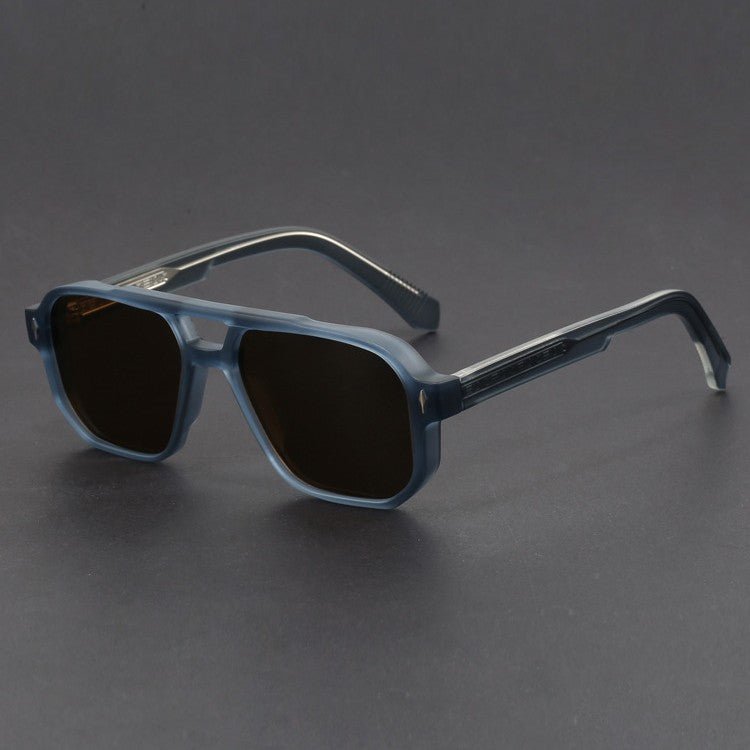 Marceau Lunettes de soleil aviateur carrées unisexes avec verres dégradés UV400 et monture légère et résistante - Hommfer