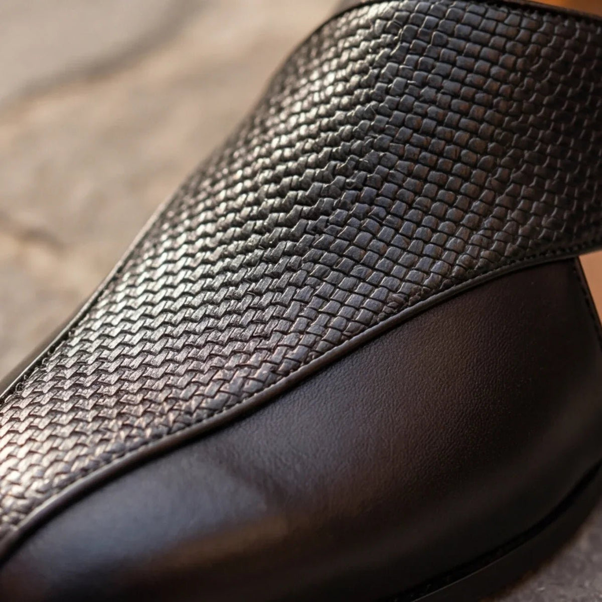 Marceau Mocassin en cuir poli à détails brogue avec semelle intérieure rembourrée pour un confort toute la journée - Hommfer