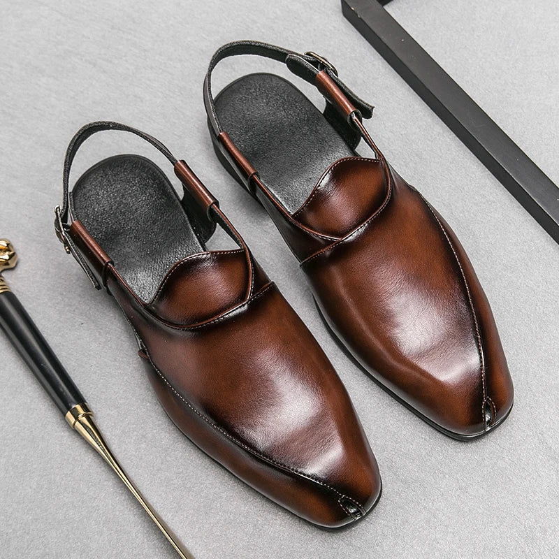 Marceau Mocassins en cuir souple à découpes carrées pour une adhérence sur tous les terrains - Hommfer