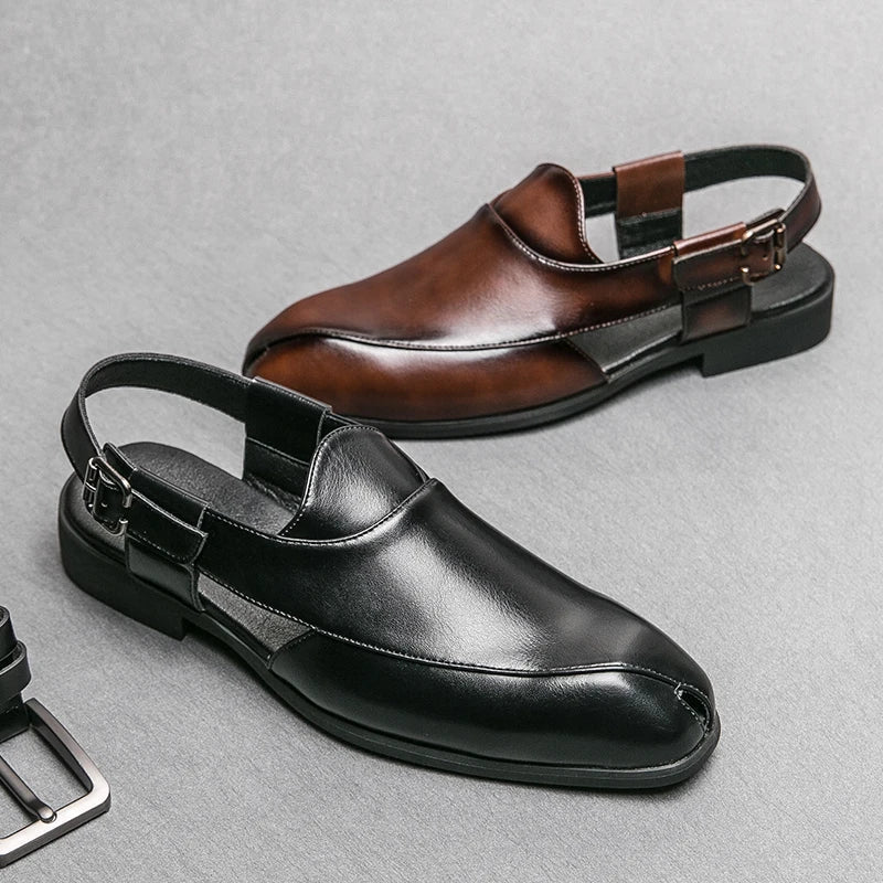 Marceau Mocassins en cuir souple à découpes carrées pour une adhérence sur tous les terrains - Hommfer