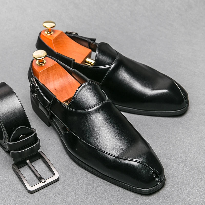 Marceau Mocassins en cuir souple à découpes carrées pour une adhérence sur tous les terrains - Hommfer