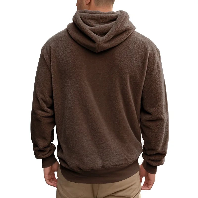 Marceau Sweat à capuche en polaire douce et épaisse pour la chaleur et les superpositions automne-hiver - Hommfer
