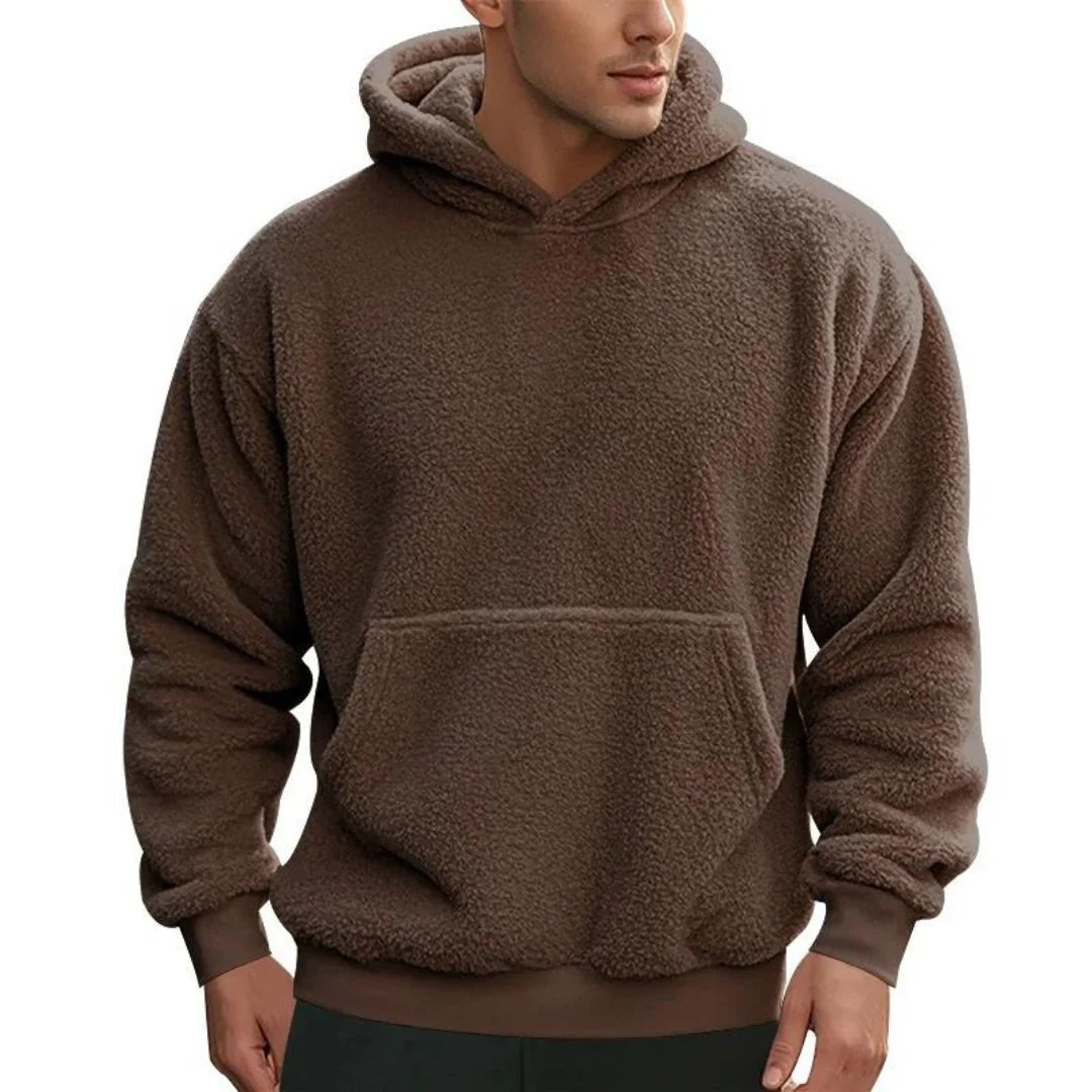 Marceau Sweat à capuche en polaire douce et épaisse pour la chaleur et les superpositions automne-hiver - Hommfer