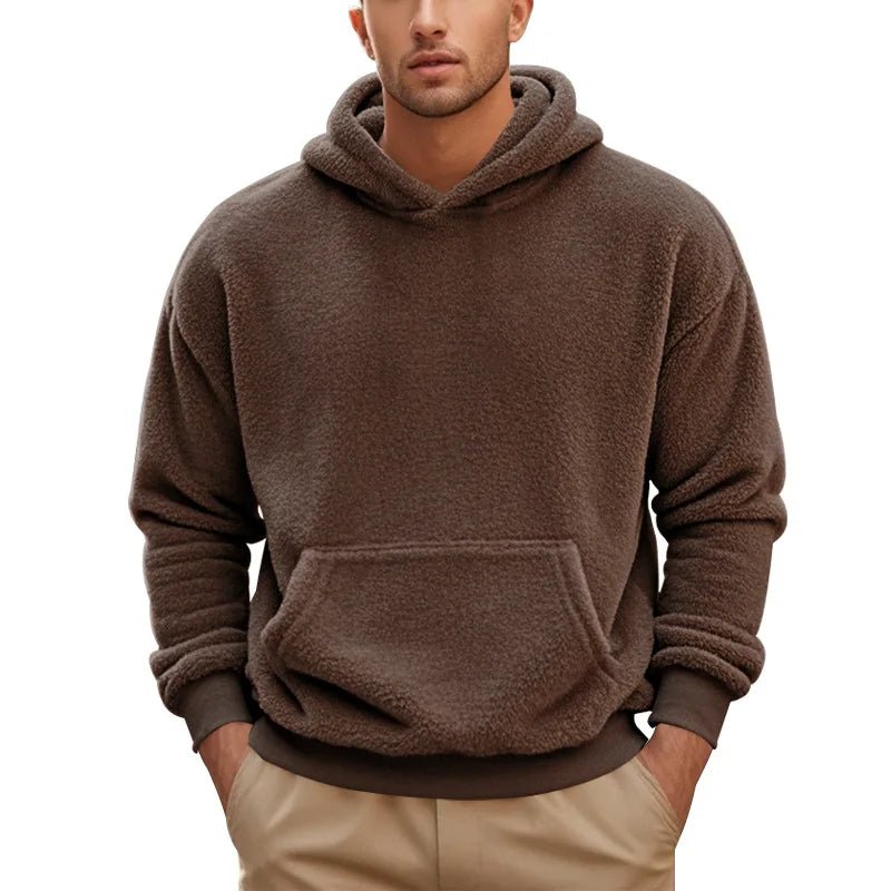 Marceau Sweat à capuche en polaire douce et épaisse pour la chaleur et les superpositions automne-hiver - Hommfer