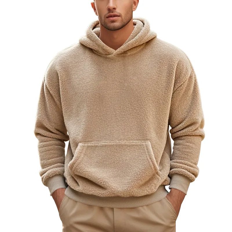 Marceau Sweat à capuche en polaire douce et épaisse pour la chaleur et les superpositions automne-hiver - Hommfer