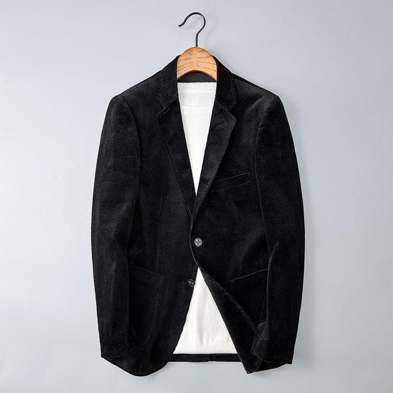 Marceau Veste en velours côtelé à rayures, coupe slim, confort respirant du printemps à l’automne - Hommfer