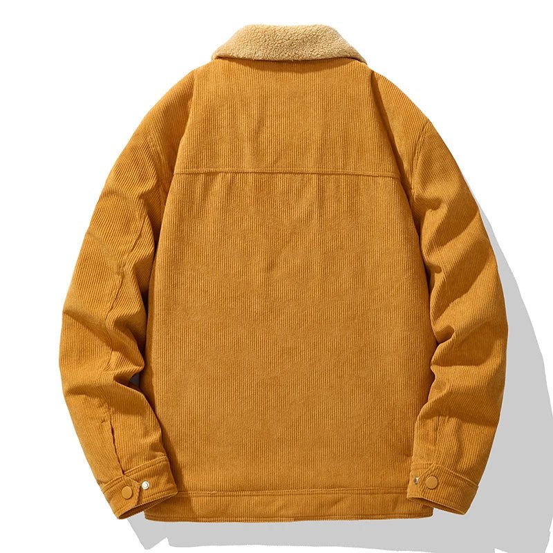 Marceau Veste en Velours Côtelé Doublée Sherpa Coupe-Vent à Fermeture Éclair pour l’Automne-Hiver - Hommfer