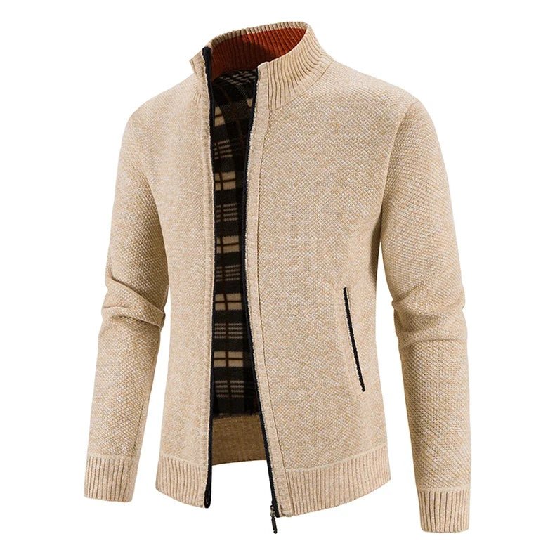 Marceau Veste zippée doublée en polaire coupe slim pour l'automne et l'hiver - Hommfer