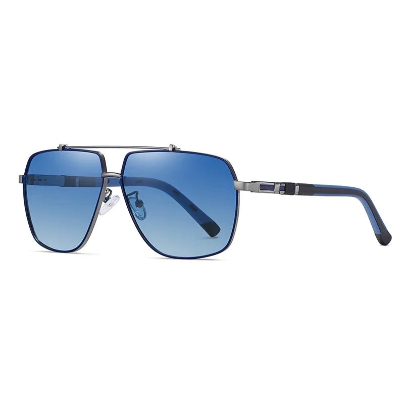Meridian Lunettes de soleil aviateur polarisées à monture en métal et verres bleus UV400 pour une vision nette - Hommfer
