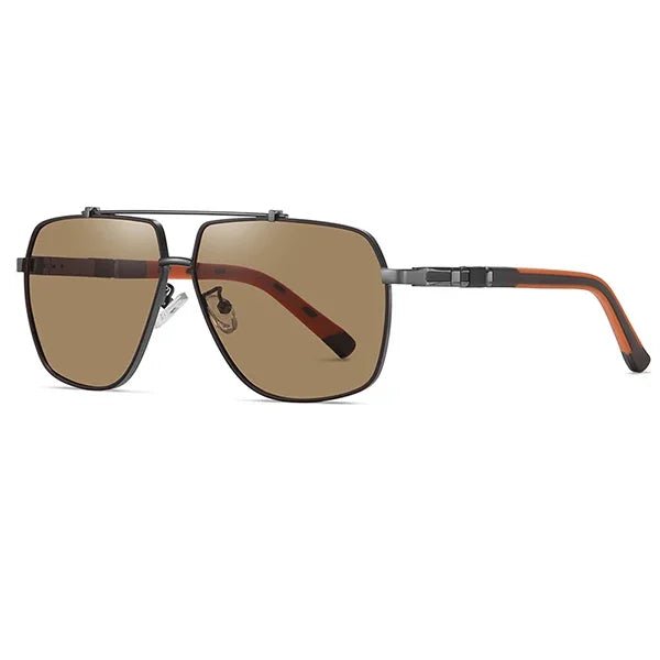 Meridian Lunettes de soleil aviateur polarisées à monture en métal et verres bleus UV400 pour une vision nette - Hommfer