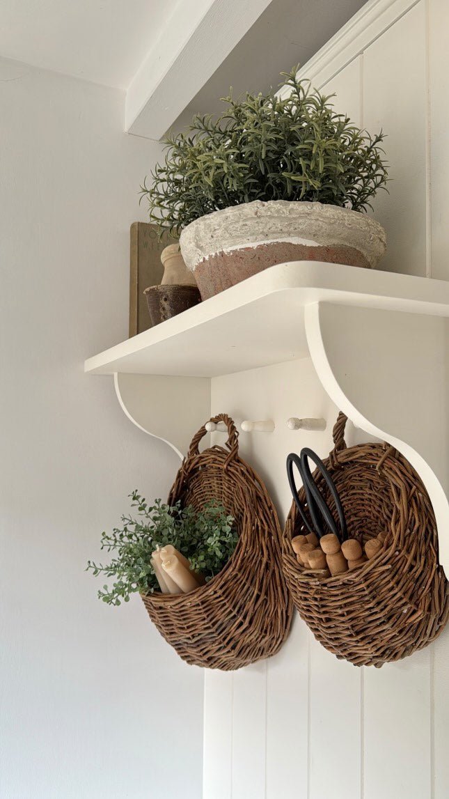 Panier mural en rotin fait main pour plantes et fleurs, plusieurs tailles et deux couleurs - Hommfer