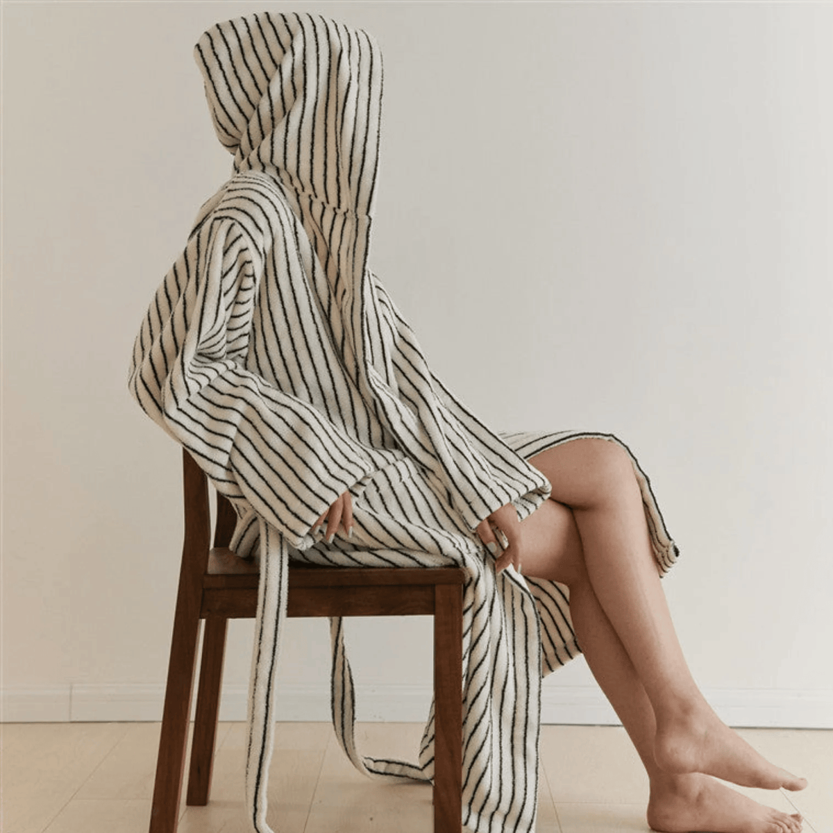 Peignoir en coton bio 100% jacquard épais et absorbant qualité hôtelière - Hommfer