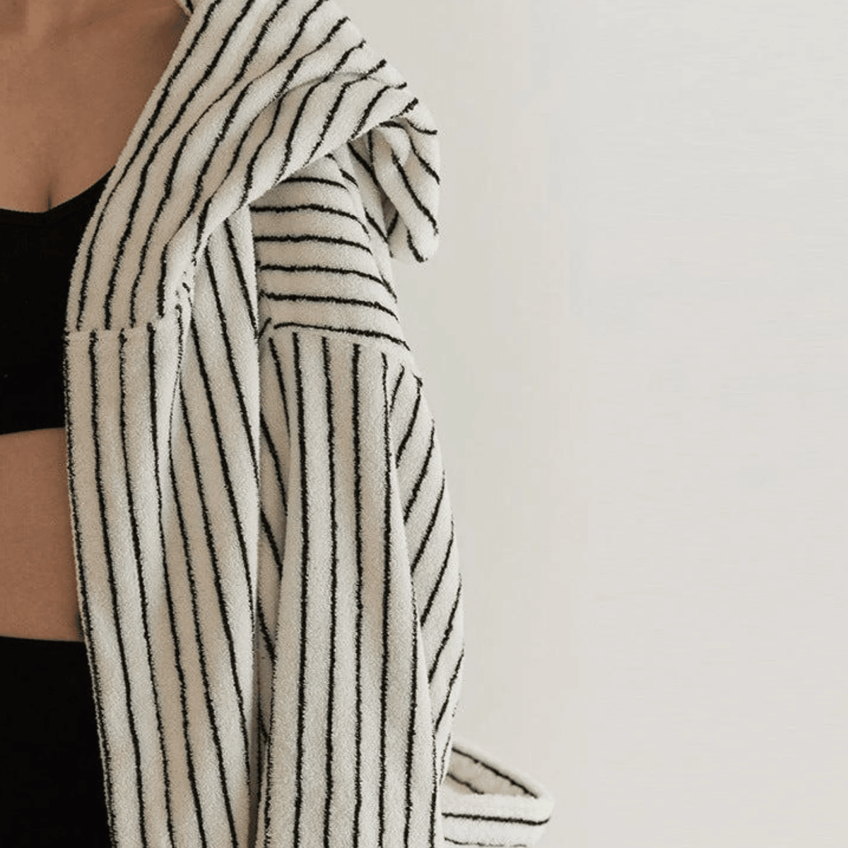 Peignoir en coton bio 100% jacquard épais et absorbant qualité hôtelière - Hommfer