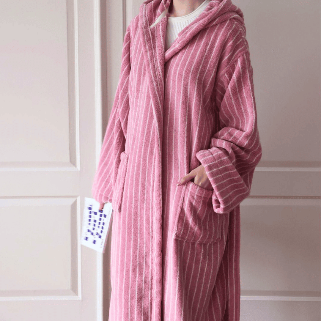 Peignoir en coton bio 100% jacquard épais et absorbant qualité hôtelière - Hommfer