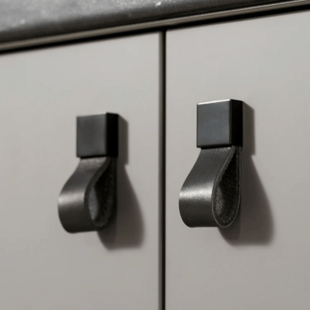 Poignées et boutons de meuble en cuir véritable et alliage de zinc style européen pour armoires et tiroirs - Hommfer