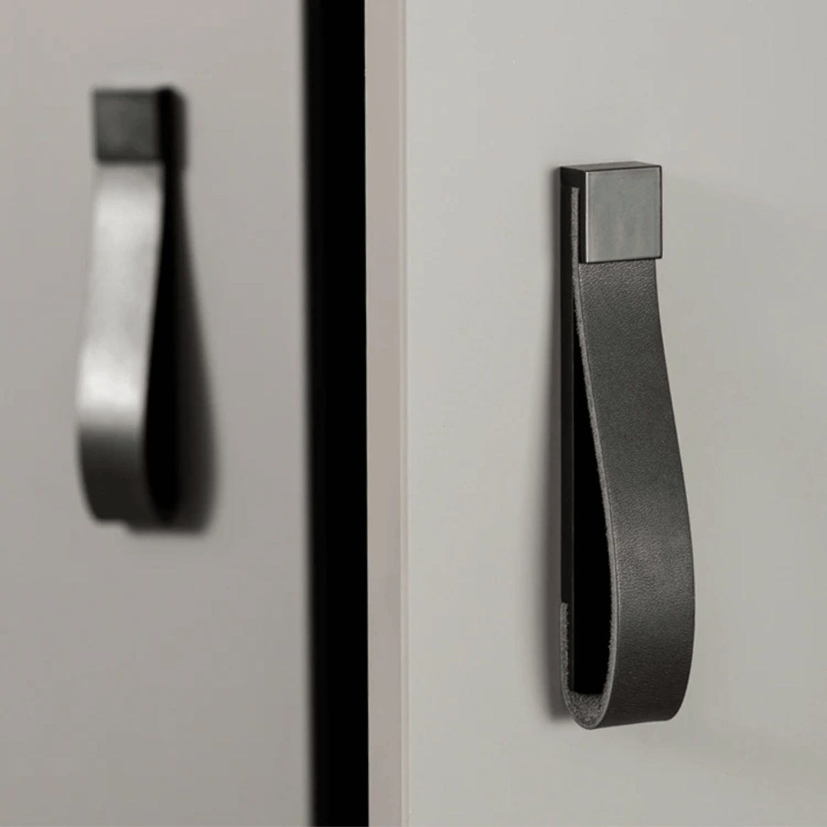 Poignées et boutons de meuble en cuir véritable et alliage de zinc style européen pour armoires et tiroirs - Hommfer