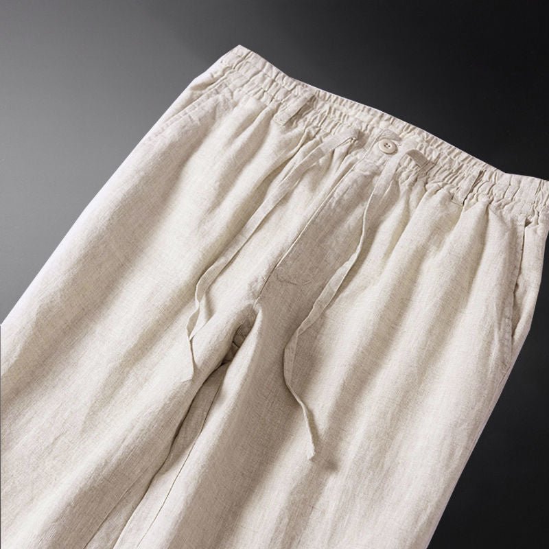 Rivage Ensemble Blazer Déstructuré et Pantalon à Cordon en Lin-Coton pour Confort Respirant - Hommfer