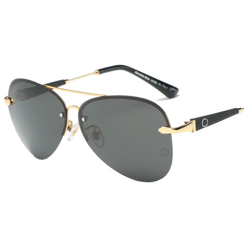 Sevrin Lunettes de Soleil Aviateur à Verres Polarisés Anti‑Reflets, Monture Dorée en Alliage, UV400 - Hommfer