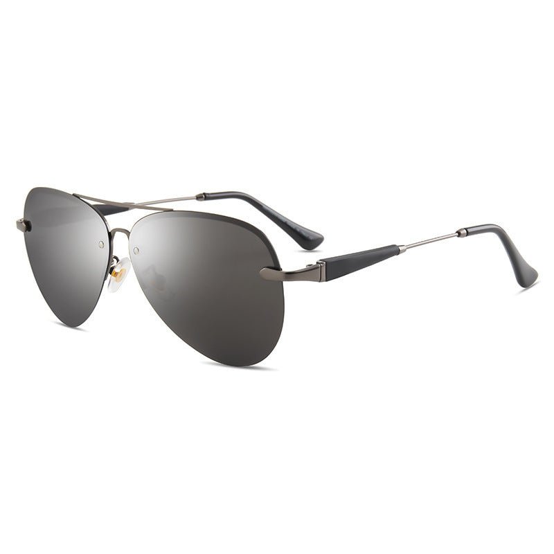 Sevrin Lunettes de Soleil Aviateur à Verres Polarisés Anti‑Reflets, Monture Dorée en Alliage, UV400 - Hommfer