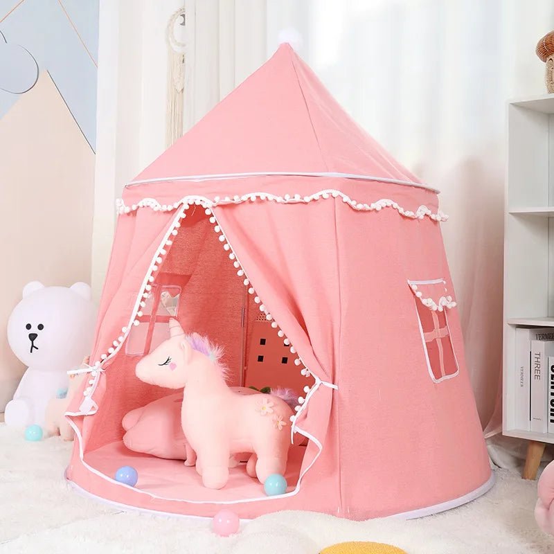 Tipi enfant en tissu effet peluche, pliable pour intérieur et extérieur, 110 x 130 cm, 3 coloris - Hommfer