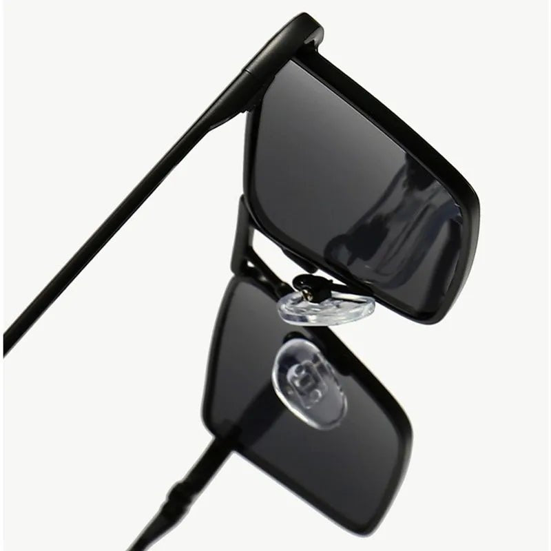 Varenne Lunettes de soleil à monture en acier inoxydable résistante aux chocs, UV400 et anti-éblouissement - Hommfer