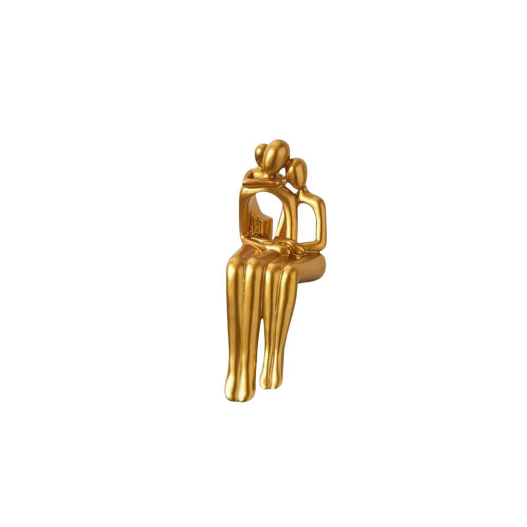 Hommfer – Sculpture Abstraite Élégante en Résine avec Détails Dorés