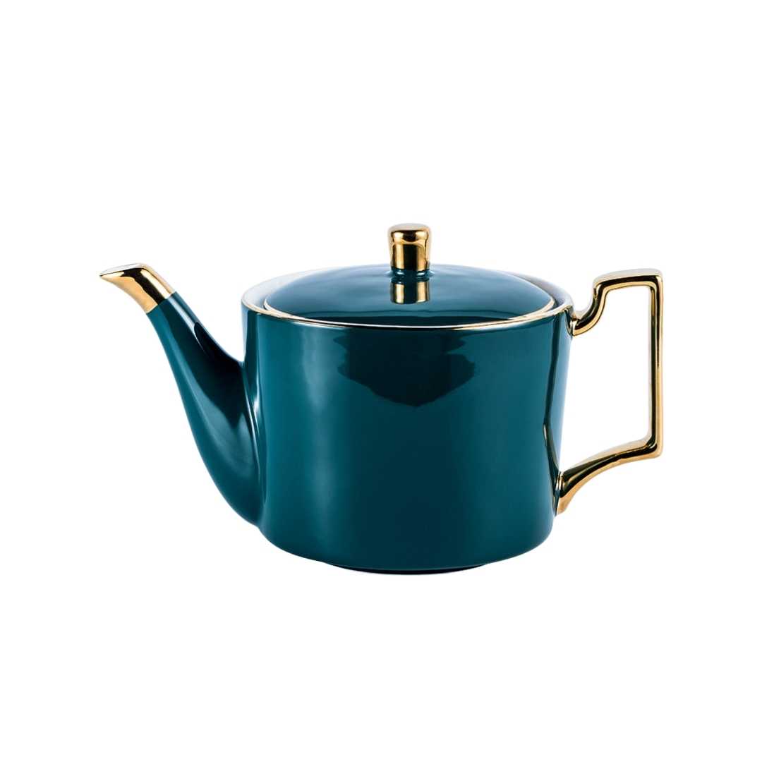 Hommfer – Bouilloire en Céramique Turquoise et Dorée