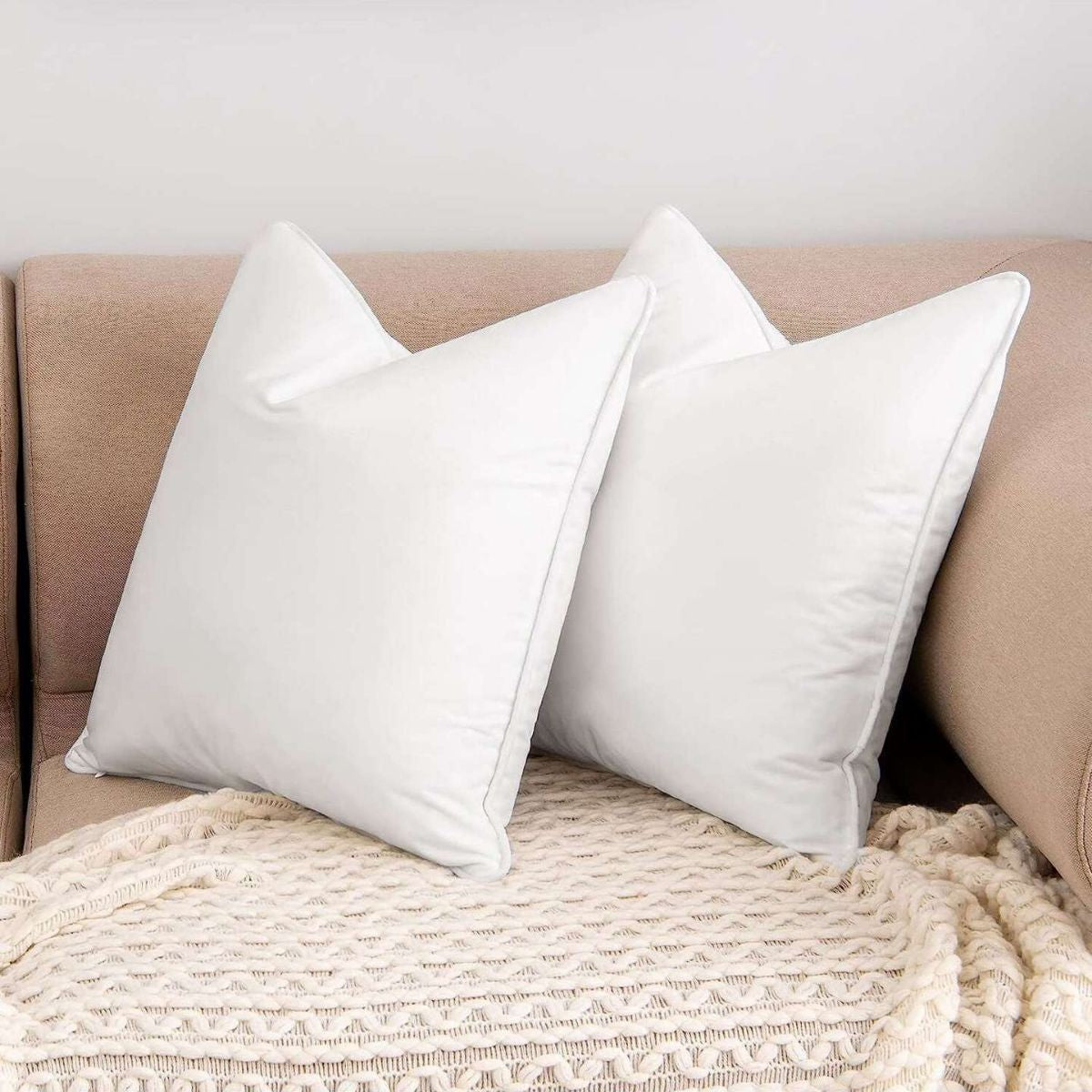 Housse de coussin en velours doux noir et blanc aux finitions soignées, 45x45 50x50 30x50